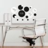 Dry Erase and Chalkboard Black and White Dots Wall Stickers above a Desk