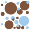19 of the Peel and Stick Brown Blue Dots Wall Stickers