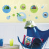 Green and Blue Wall Pockets Decals in a Playroom