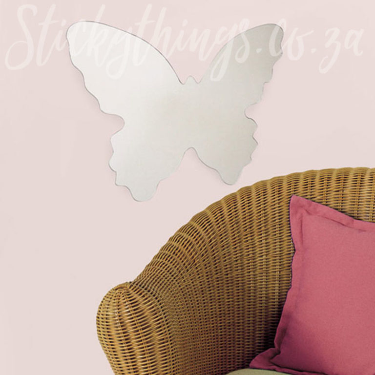 Peel and Stick Butterfly Mirror Wall Art in a Girls Room