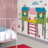 Peel and Stick Girls Tree House Wall Stickers in a Bedroom