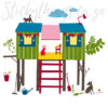 Peel and Stick Girls Tree House Wall Decals Assembled