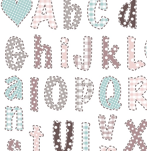 Close up of the Pastel Name Alphabet Wall Art Stickers