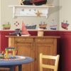 Roommates Peel & Stick Ship Shape Wall Stickers in a Playroom