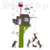Assembled Peel and Stick Boys Tree House Cabin Wall Stickers