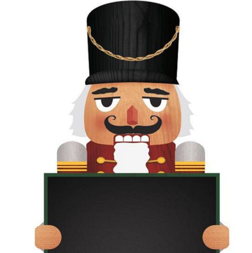 Close up of the printed wood grain in the Chalkboard Nutcracker Giant Wall Decal