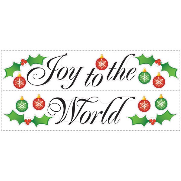 Peel and Stick Joy to the World Wall Sticker Sheets