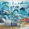 Under the Sea Wall Mural in a kids bedroom