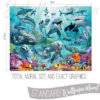 Exact measurements (3m x 2.4m) of the Marine Life Mural by Walltastic