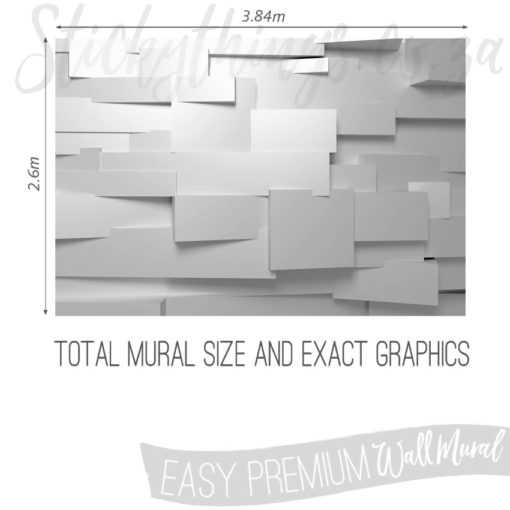 Exact Measurements (3.84m x 2.6m) of this 3D blocks wallpaper