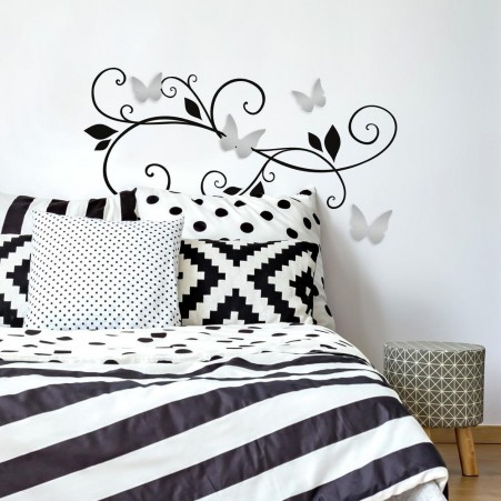 3D Bendable Butterfly Mirrors Decal in a bedroom
