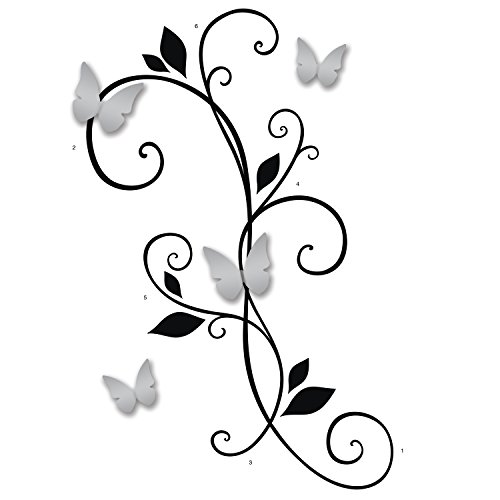 Suggested assembly of the 3D Butterfly Peel and Stick Wall Decals with Mirrors