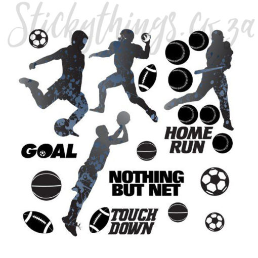 All the stickers in the set of Sports Silhouettes Decals