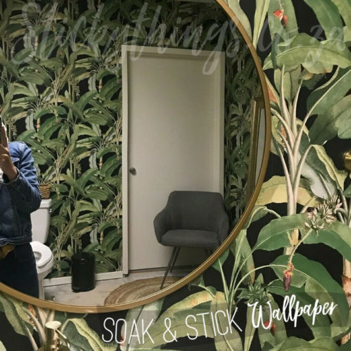 Banana Plants Wallpaper in a bathroom