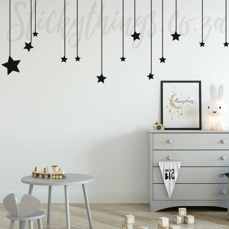 Hanging Stars Wall Art in a kids room