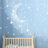 Moon of Stars Wall Decal in a baby nursery