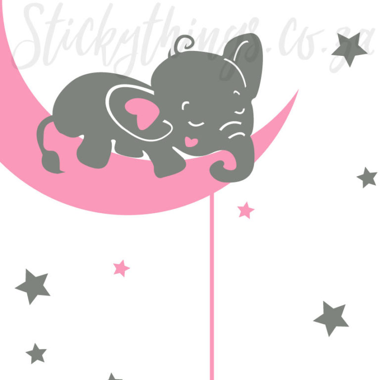 Close up of the sweet Elephant Sleeping Wall Decal