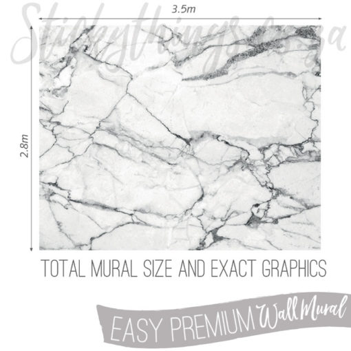 Measurements (3.5m x 2.8m) of the XLWS0336 Marble Wall Mural