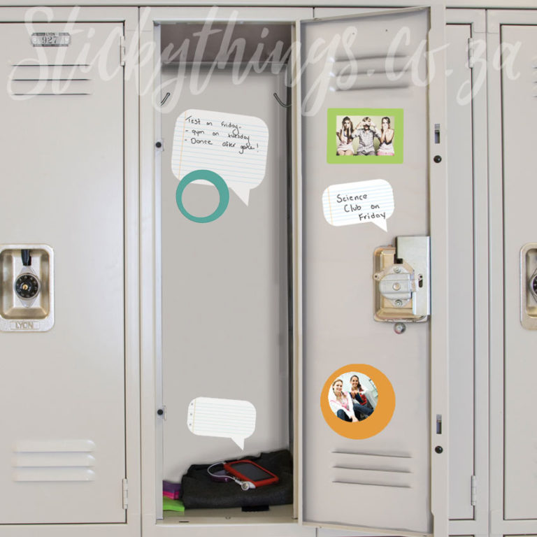 Locker with the Kids Frames and Dry Erase Wall Stickers