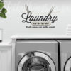 Laundry Quote Wall Decals above a washing machine