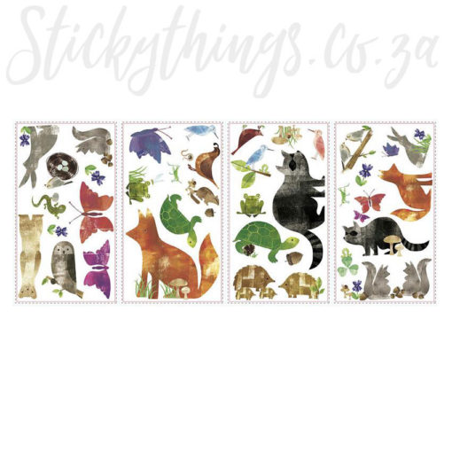 Sheets of the rmk2643scs Roommates Woodland Friends Wall Stickers