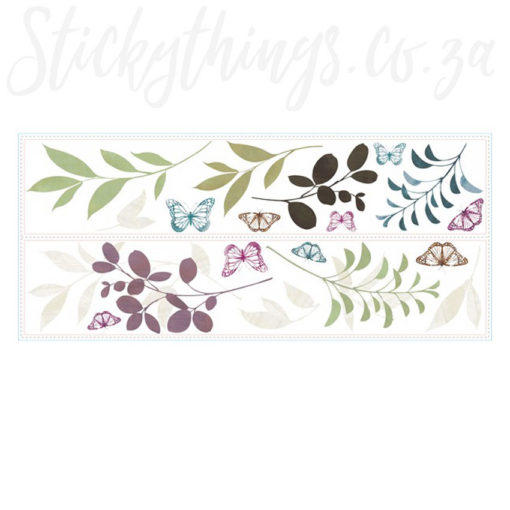 Sheets of the RMK2688SCS Roommates Botanical Butterfly Decal