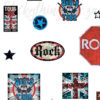Close up of the Rock Signs in teh Rock n Roll Wall Art Decals