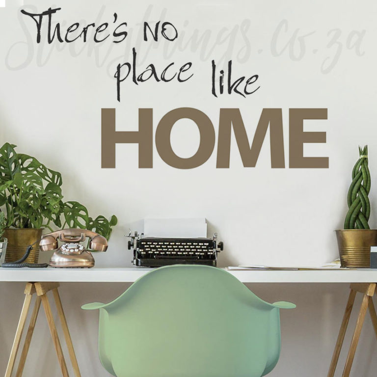 There's No Place Like Home Wall Decal above a desk