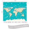 Exact measurements (3.5m x 2.8m) of the OhPopsi World Map Animals Wall Mural