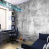 Concrete Wall Mural in a home office