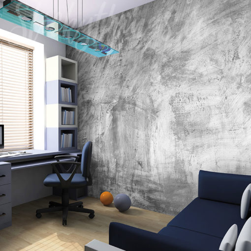 Concrete Wall Mural in a home office