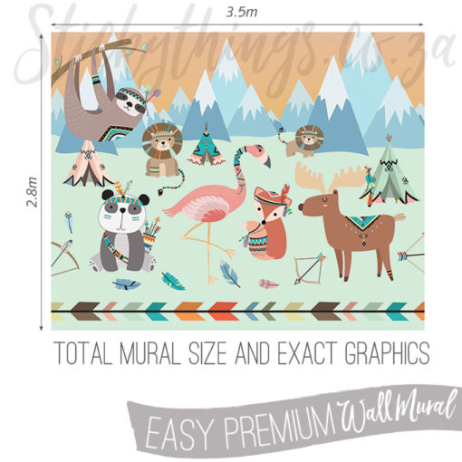 Measurements (3.5m x 2.8m) of the Animal Reservation Wall Mural