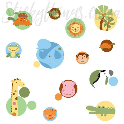All the animals in the Jungle Animal Wall Stickers