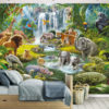 Jungle Adventure Wall Mural installed in a childrens bedroom