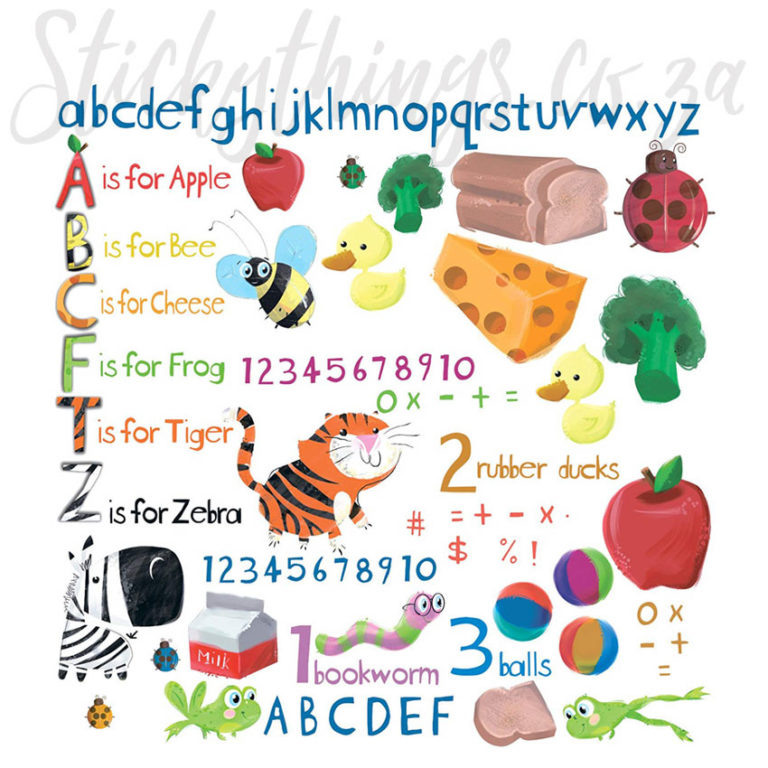 All the decals including counting and alphabet in the Learning Wall Stickers