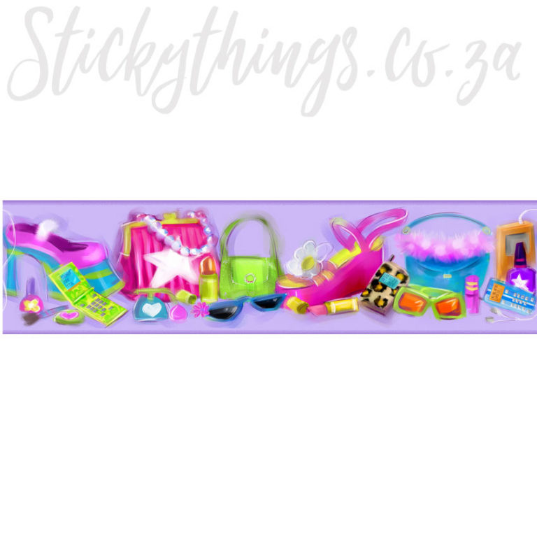 Showing the purses, make-up and shoes in the Little Fashionista Border