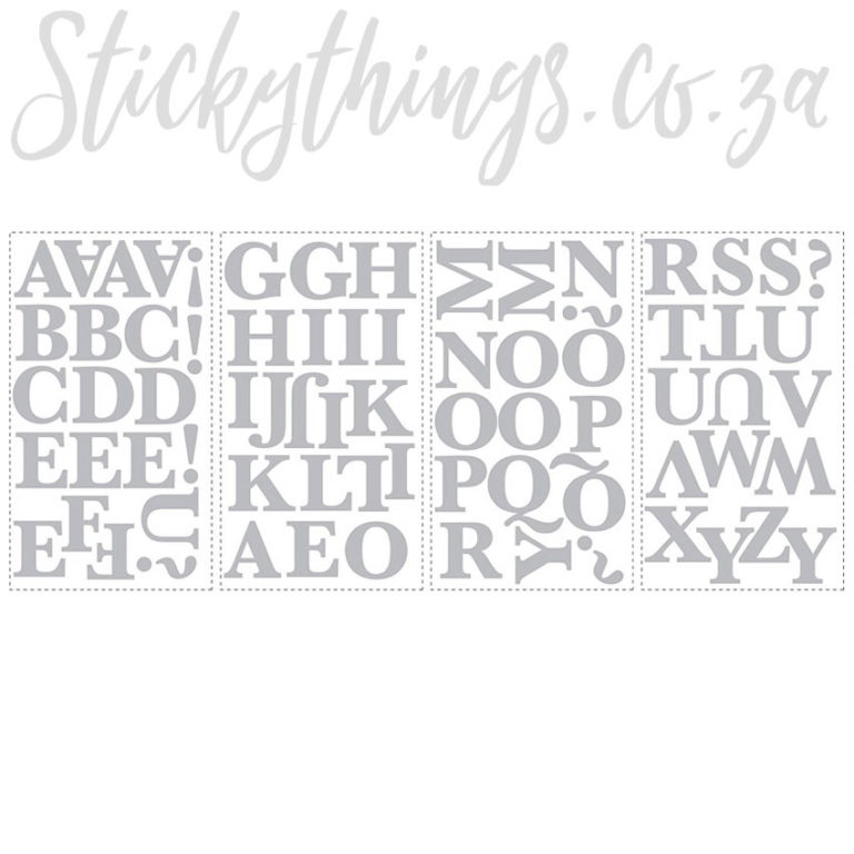 All 4 sheets of the rmk1145scs Roommates Peel and Stick Alphabet Decals.