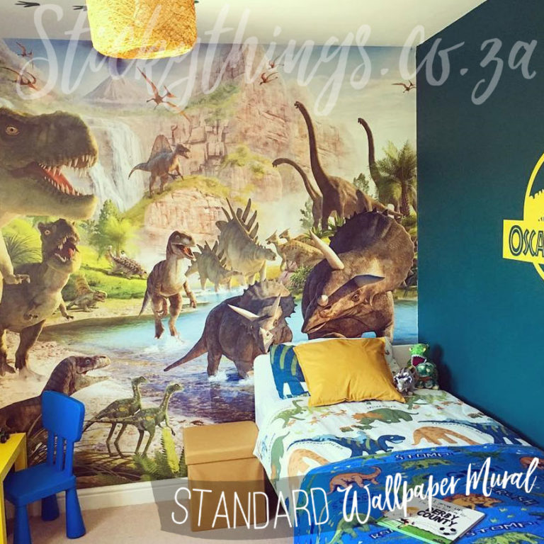 Little Boys Room with the small Jurassic Mural