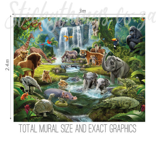 Exact measurements (3m x 2.4m) of the Jungle Safari Mural