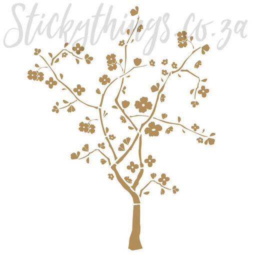 Assembled Gold Cherry Blossom Tree Wall Decal