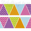 Close up of the patterns in the Party Bunting Wall Decals