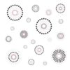 All 20 of the Red, Black and White Abstract Dots Wall Decals