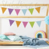 Bright Bunting Wall Stickers in a Bedroom