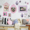 Photos added underneath the re-usable Girls Frame Wall Stickers