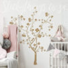 Gold Tree Wall Sticker in a Baby Nursery