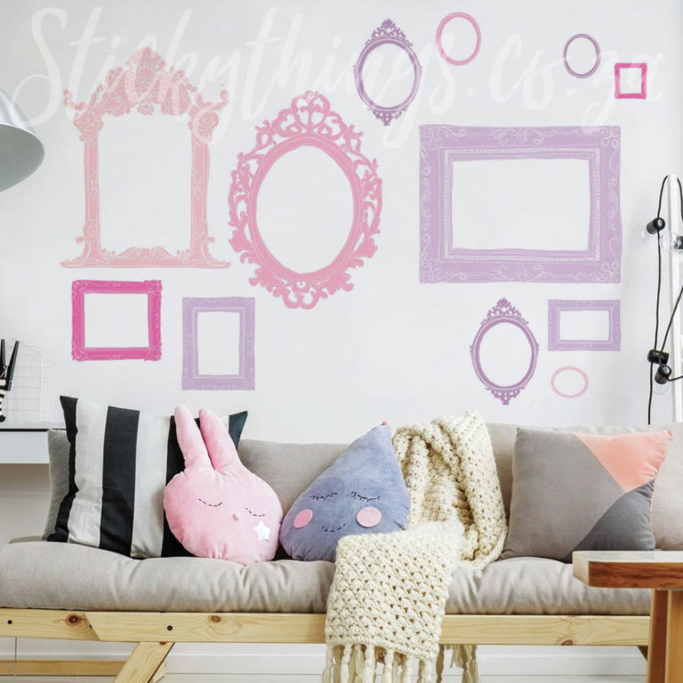 Purple and Pink Frame Wall Decals make amazing decoration all on their own