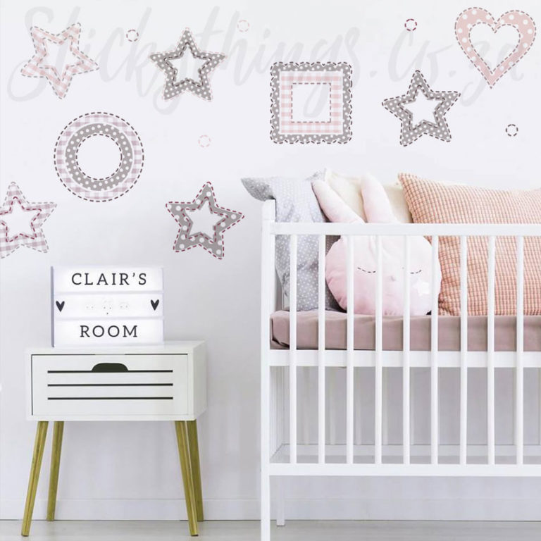 Romantic Pastel Photo Frame Decals in a Baby Nursery