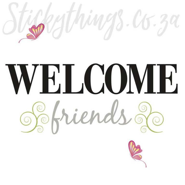 All the 6 elements of the Welcome Friends Wall Art Stickers