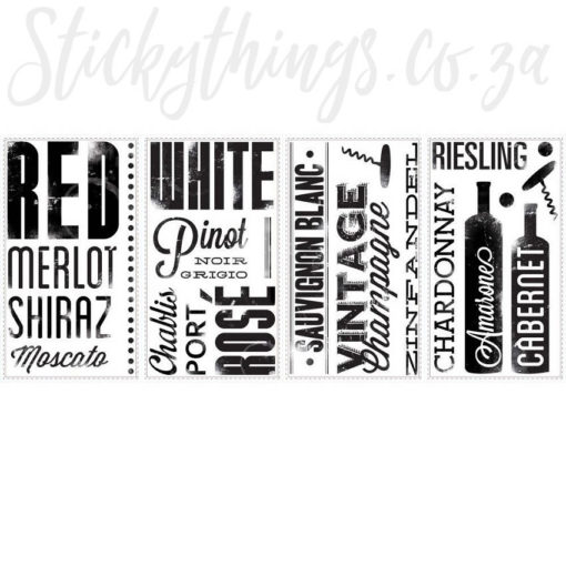 All the sheets of the Wine Lovers Wall Decals.