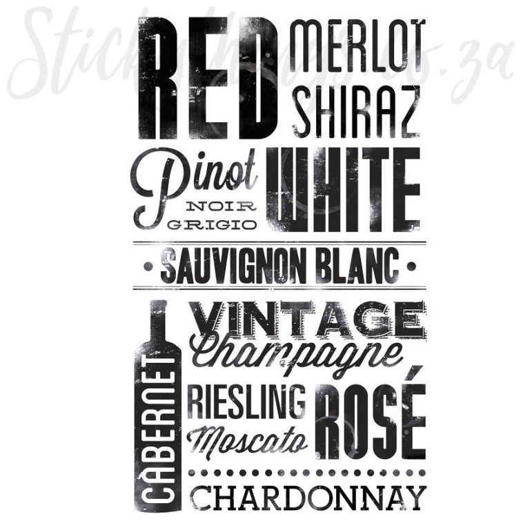 Another design option for the Modern Wine Wording Wall Stickers